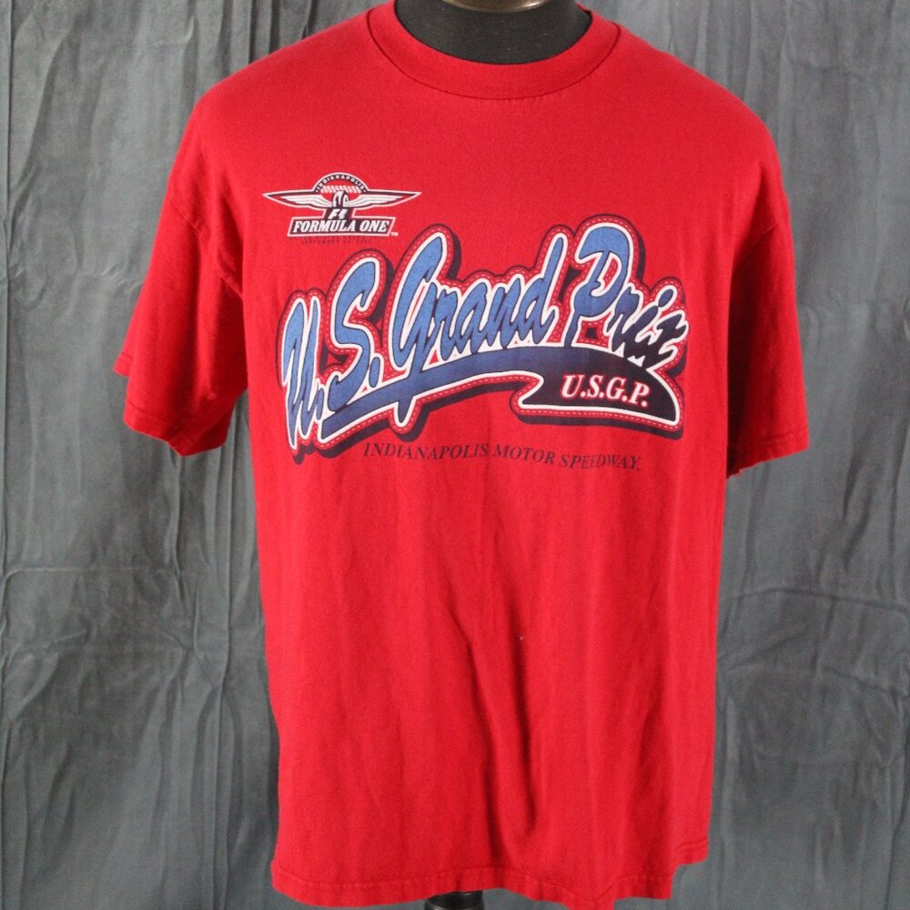 Vintage Racing Shirt - US Grand Prix F1 Indianapolis Logo Athletic - Men's XL